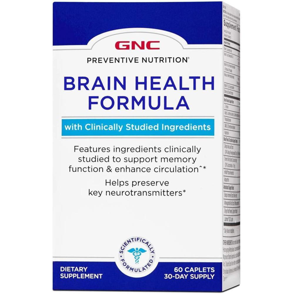 imageGNC Preventive Nutrition Brain Health Formula 60 Caplets Supports Memory Function and Enhances Circulation