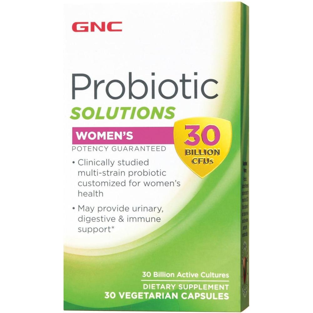 imageGNC Probiotic Solutions Womens with 30 Billion CFUs Clinically Studied MultiStrain for Women Supports Digestive and Immune Health Vegetarian 30 Capsules