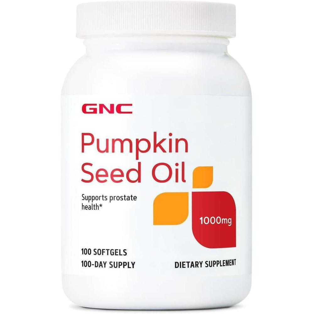 imageGNC Pumpkin Seed Oil 1000mg Supplement Supports Prostate Health 100 Servings100 Count Pack of 1