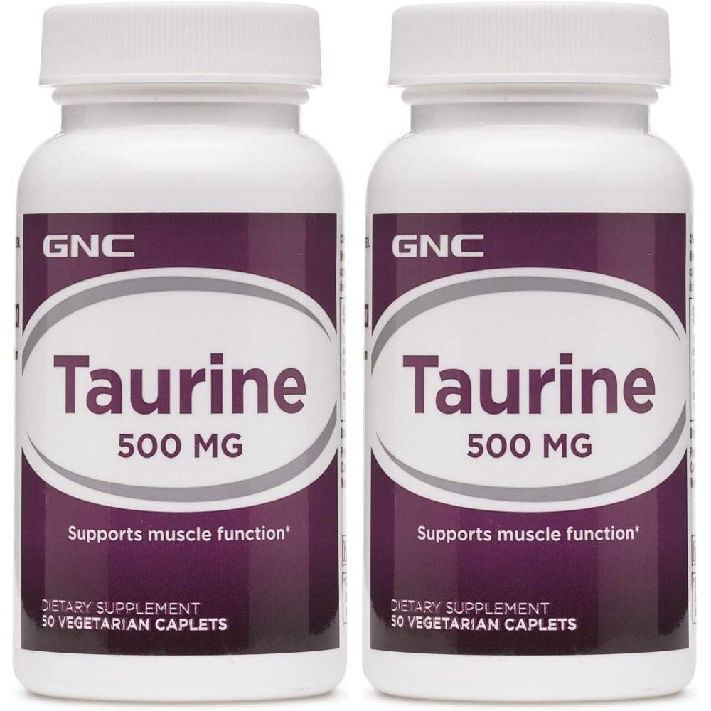 imageGNC Taurine 500mg 50 Caplets Supports Muscle Function50 Count Pack of 2