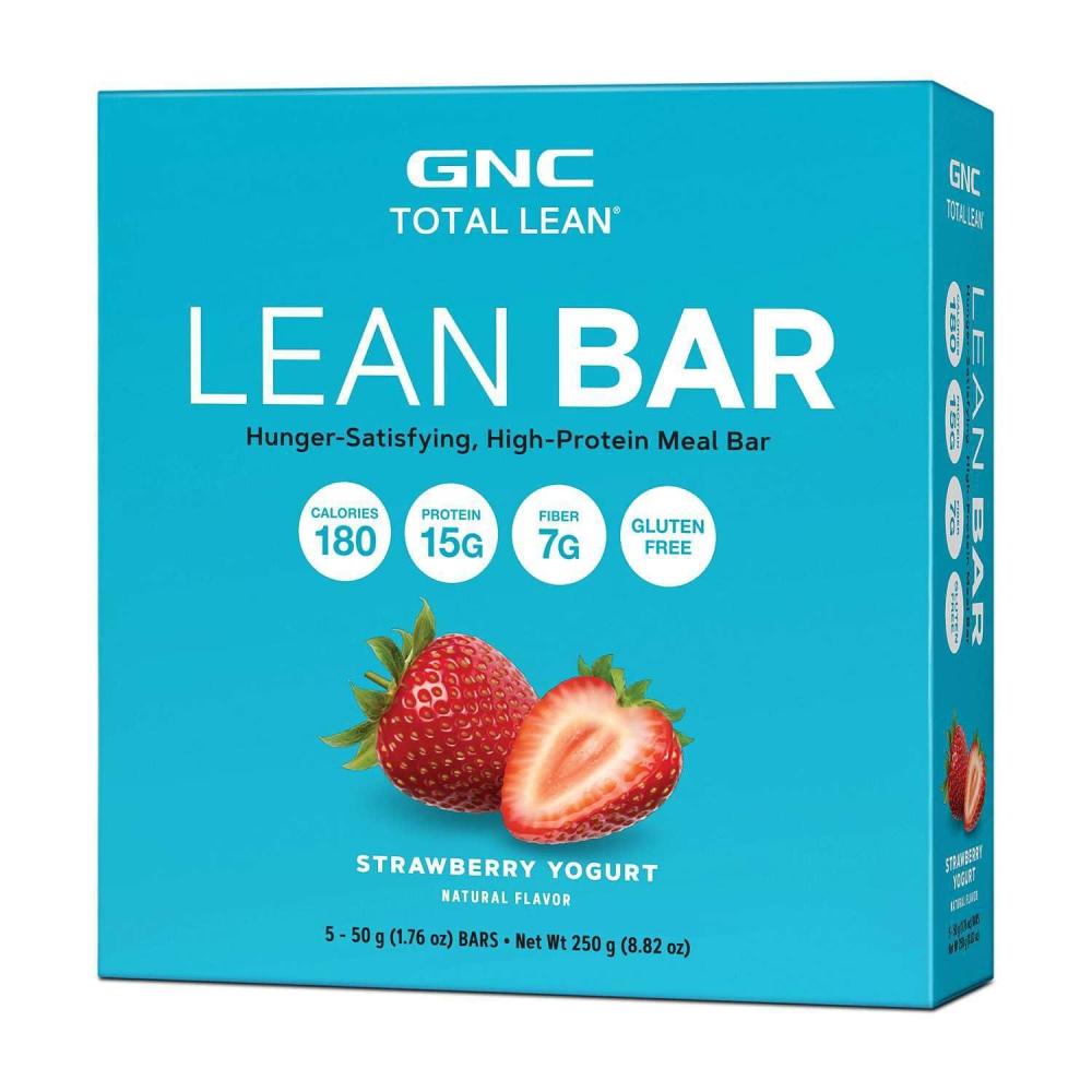 imageGNC Total Lean Layered Lean Bar Hunger Satisfying High Protein Snack Bar Peanut Butter Pie 9 BarsStrawberry Yogurt