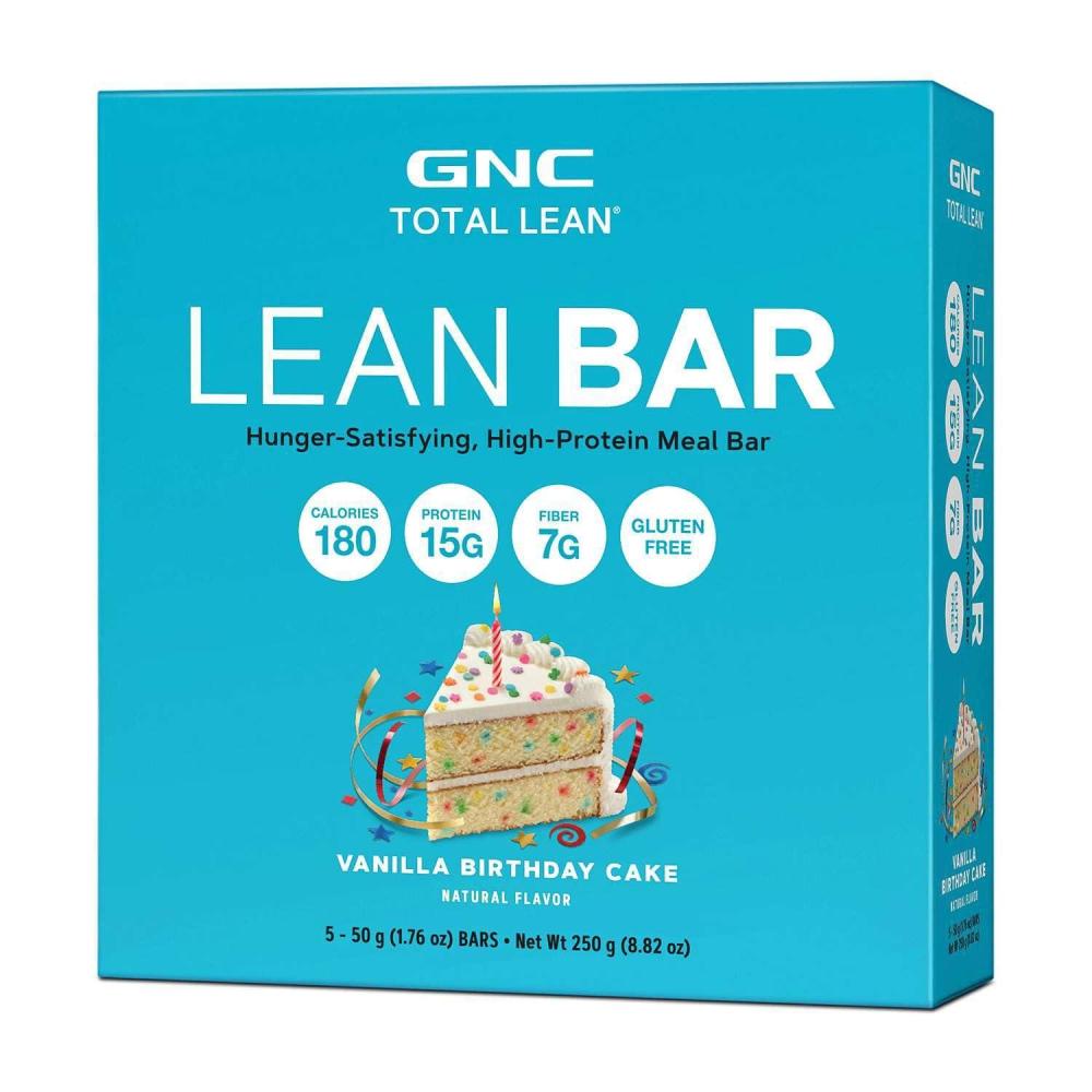 imageGNC Total Lean Layered Lean Bar Hunger Satisfying  High Protein Snack Bar  Peanut Butter Pie  9 BarsVanilla Birthday Cake