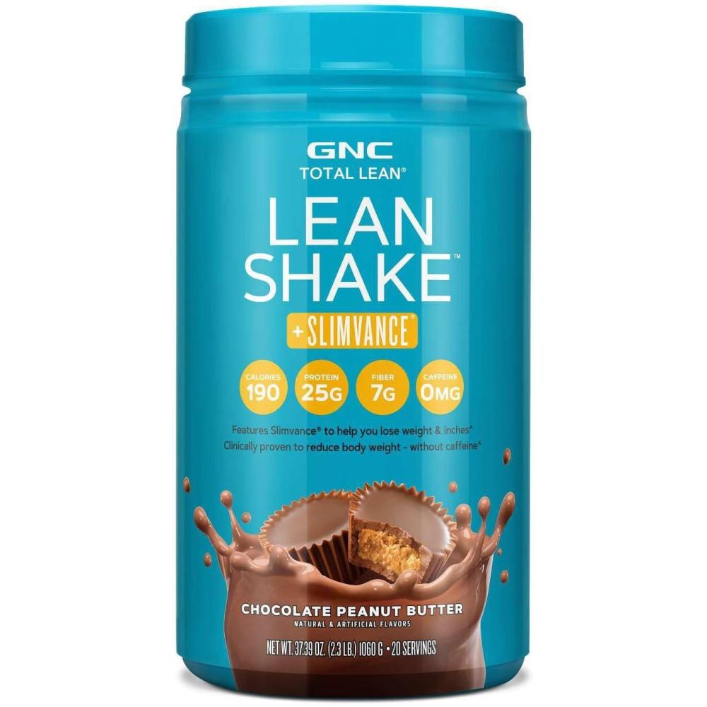 imageGNC Total Lean Lean Shake Slimvance Caffeine Free Vanilla Caramel 20 ServingsChocolate Peanut Butter