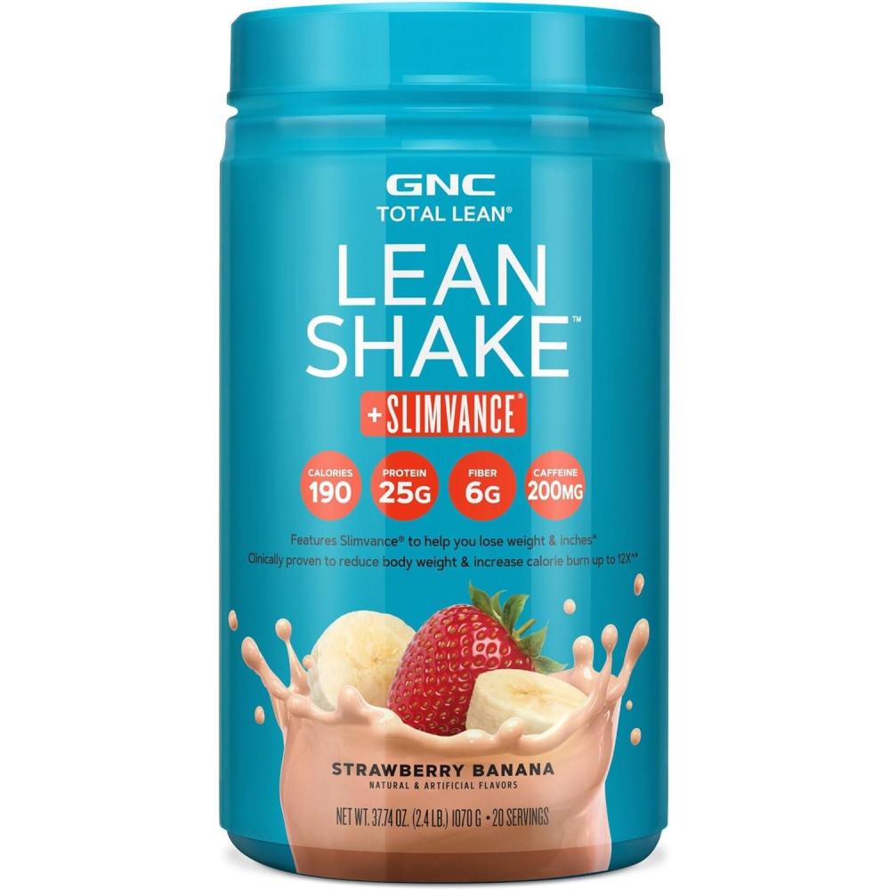 imageGNC Total Lean Lean Shake Slimvance Caffeine Free Vanilla Caramel 20 ServingsStrawberry Banana