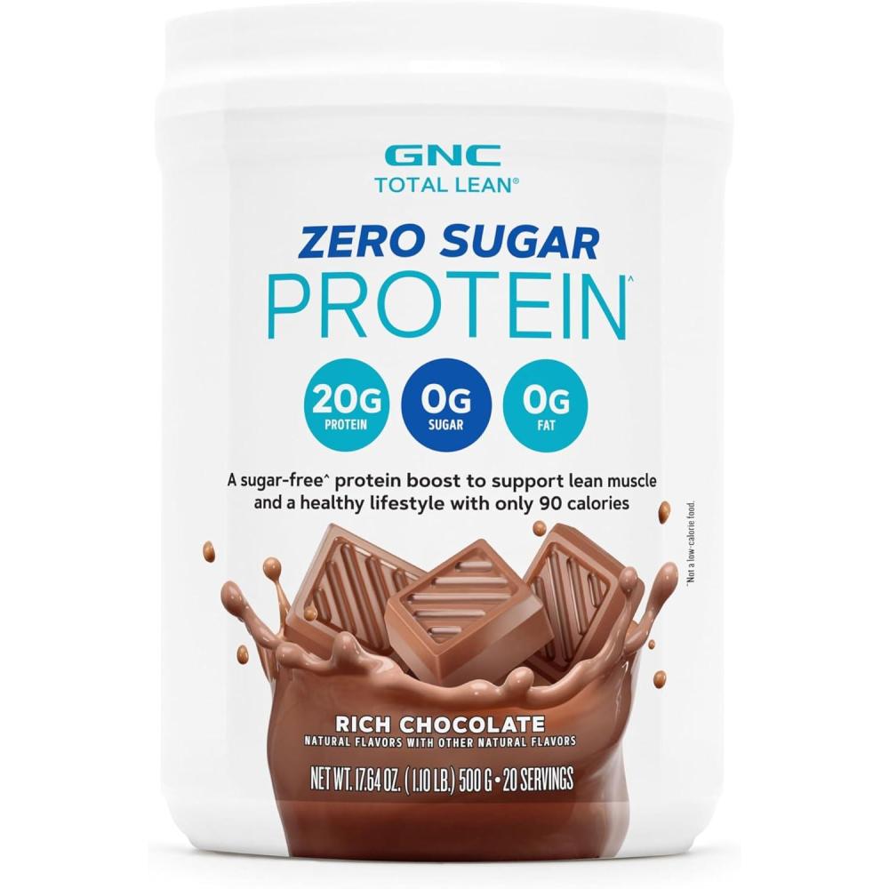 imageGNC Total Lean Zero Sugar Protein Rich Chocolate 20 Servings