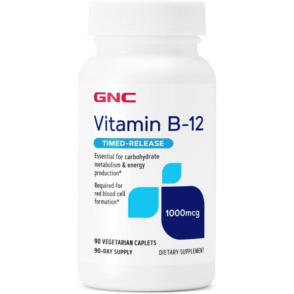 imageGNC Vitamin B12 1000mcg Supports Energy Production 90 Caplets90 Count Pack of 1