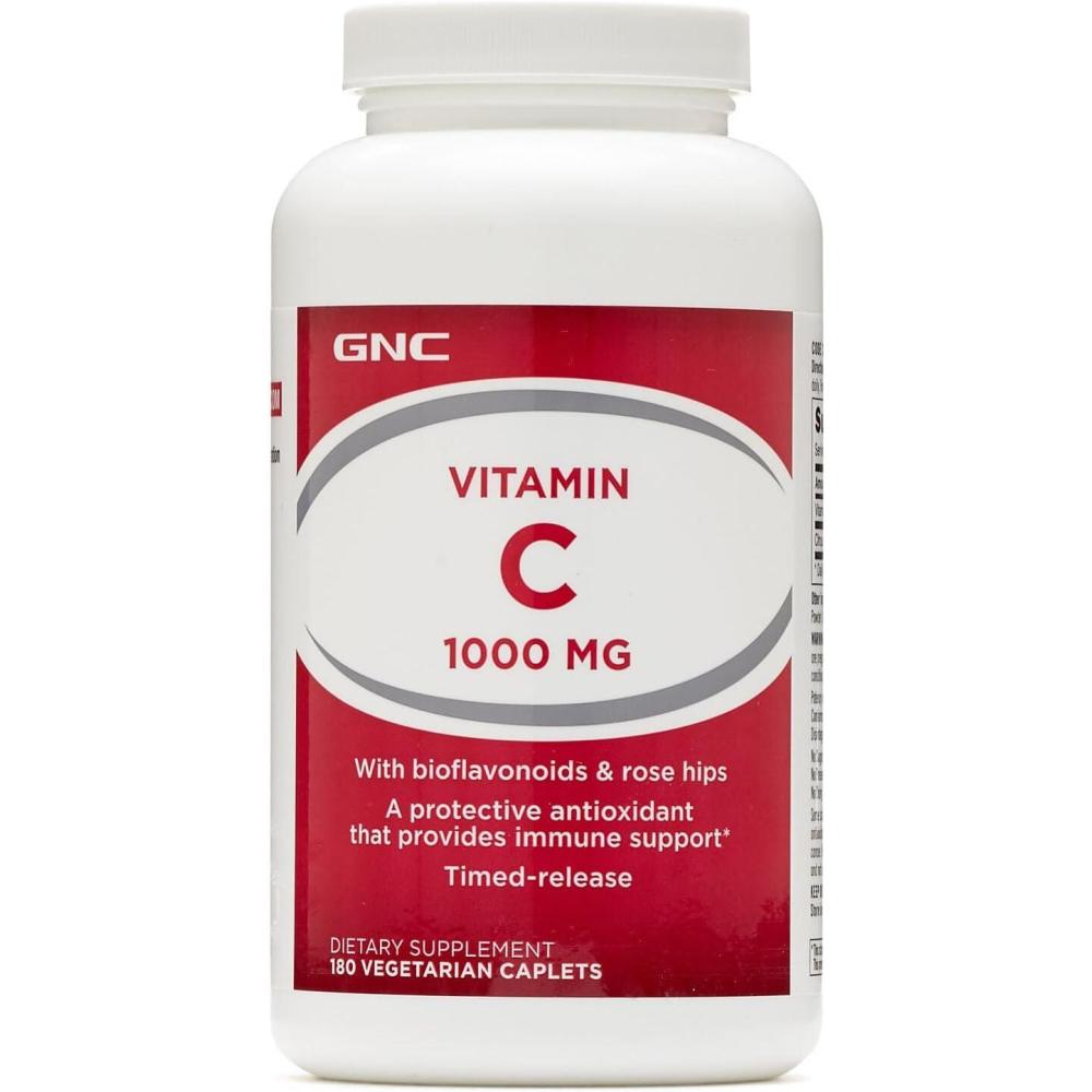 imageGNC Vitamin C 1000 with Bioflavonoids and Rose Hips Timed Release 180 Tablets180 Count Pack of 1