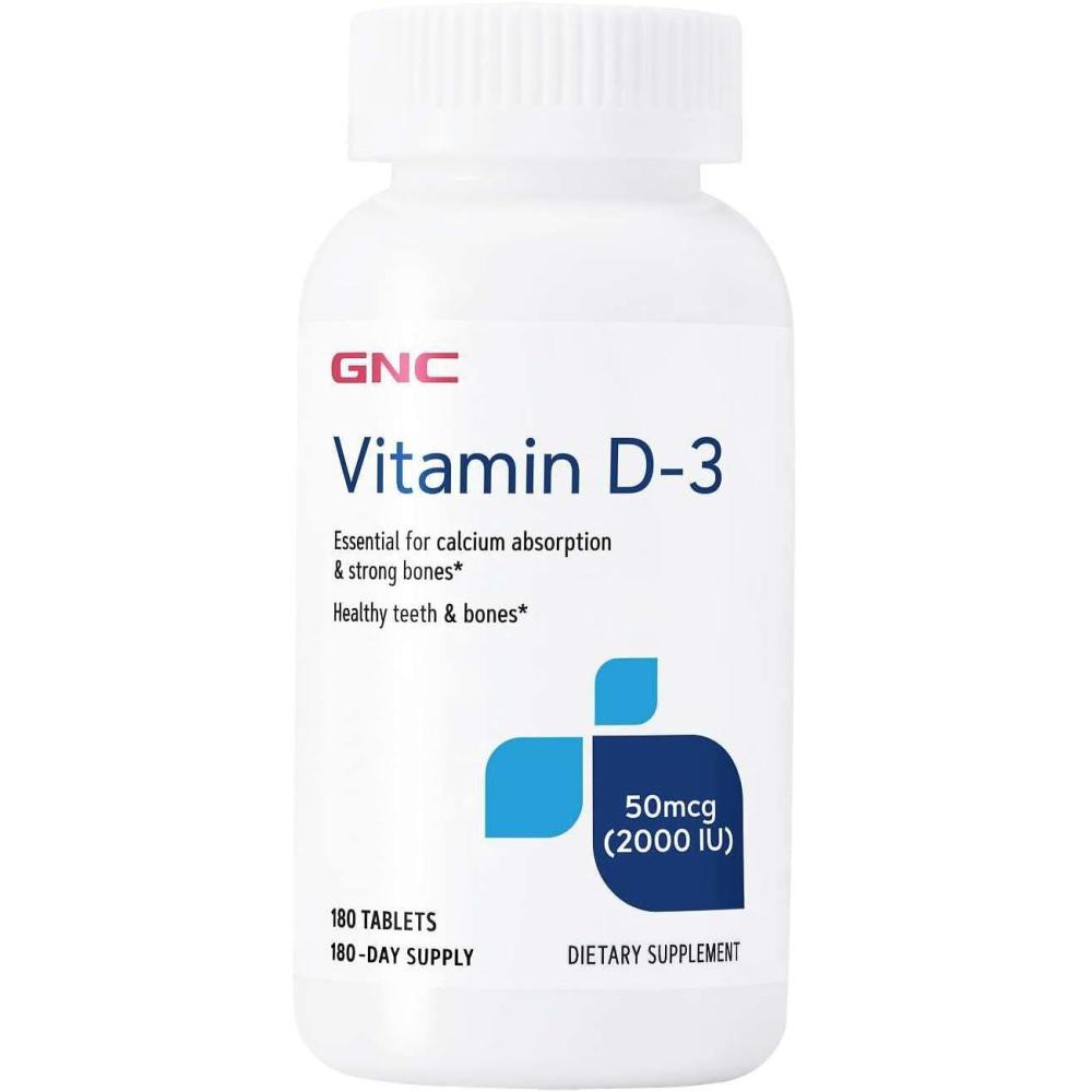 imageGNC Vitamin D3 50mcg Supplement 2000 IU Supports Teeth and Bone Health180 Servings180 Count Pack of 1