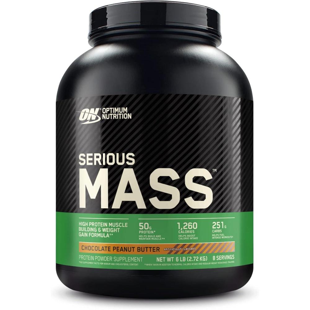 imageOptimum Nutrition Serious Mass Weight Gainer Protein Powder Mass Gainer Vitamin C and Zinc for Immune Support Creatine Chocolate Peanut Butter 6 Pound Packaging May VaryChocolate Peanut Butter