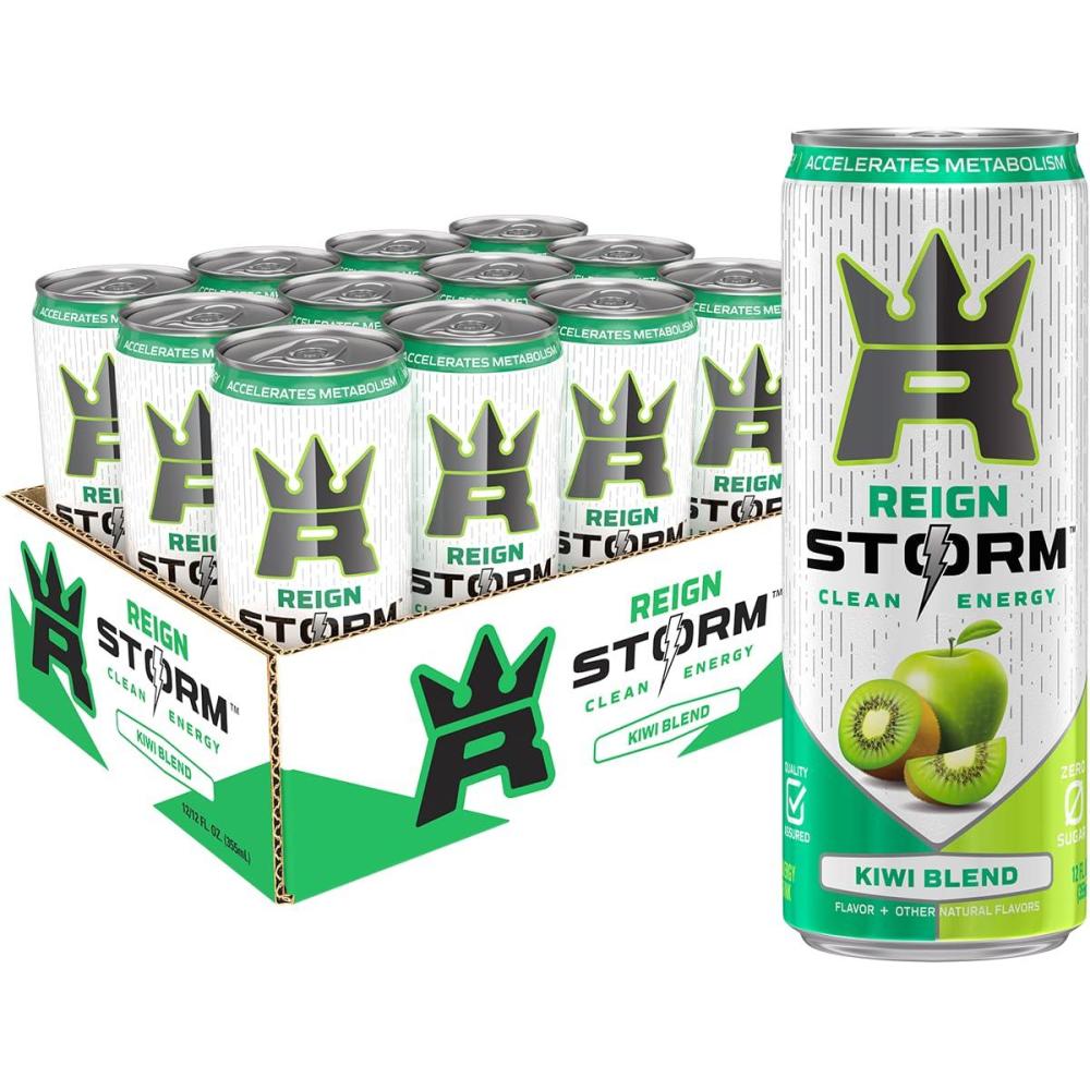 imageREIGN Storm Kiwi Blend Fitness amp Wellness Energy Drink 12 Fl Oz Pack of 12