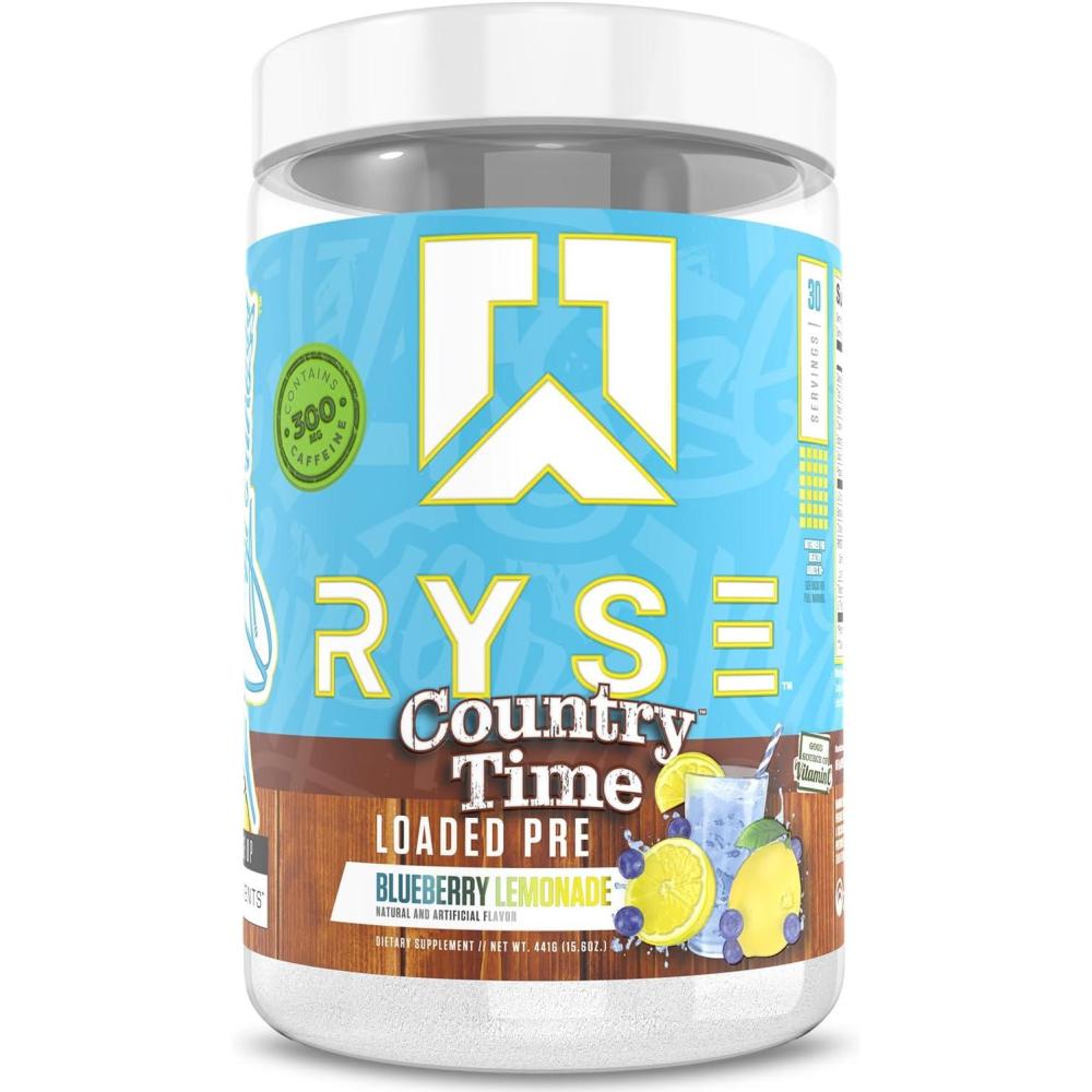 imageRyse Loaded Pre Workout Powder Freedom Rocks Daily PreWorkout for Men amp Women with 325mg Caffeine Beta Alanine and Citrulline for Pump Focus and Energy 30 ServingsCountry Time Blueberry Lemonade