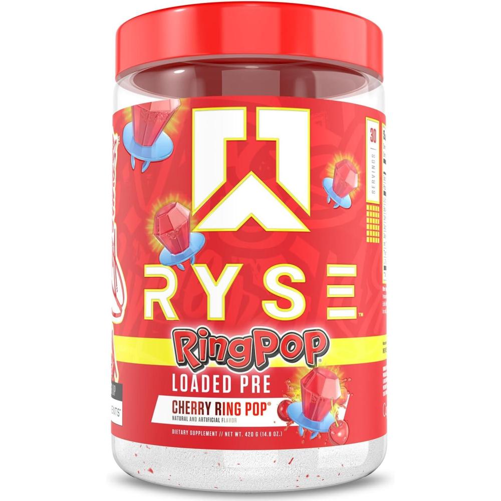 imageRyse Loaded Pre Workout Powder Freedom Rocks Daily PreWorkout for Men amp Women with 325mg Caffeine Beta Alanine and Citrulline for Pump Focus and Energy 30 ServingsRing Pop Cherry