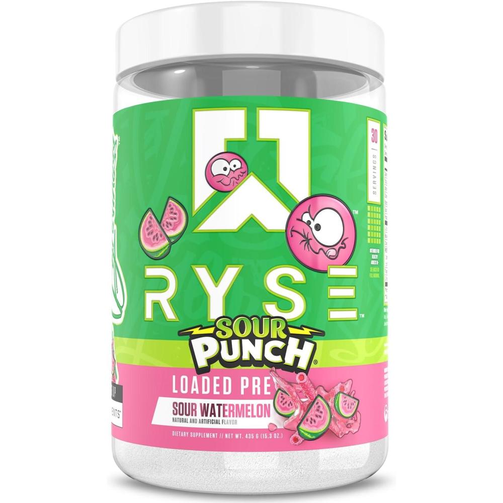 imageRyse Loaded Pre Workout Powder Freedom Rocks Daily PreWorkout for Men amp Women with 325mg Caffeine Beta Alanine and Citrulline for Pump Focus and Energy 30 ServingsSour Punch Watermelon
