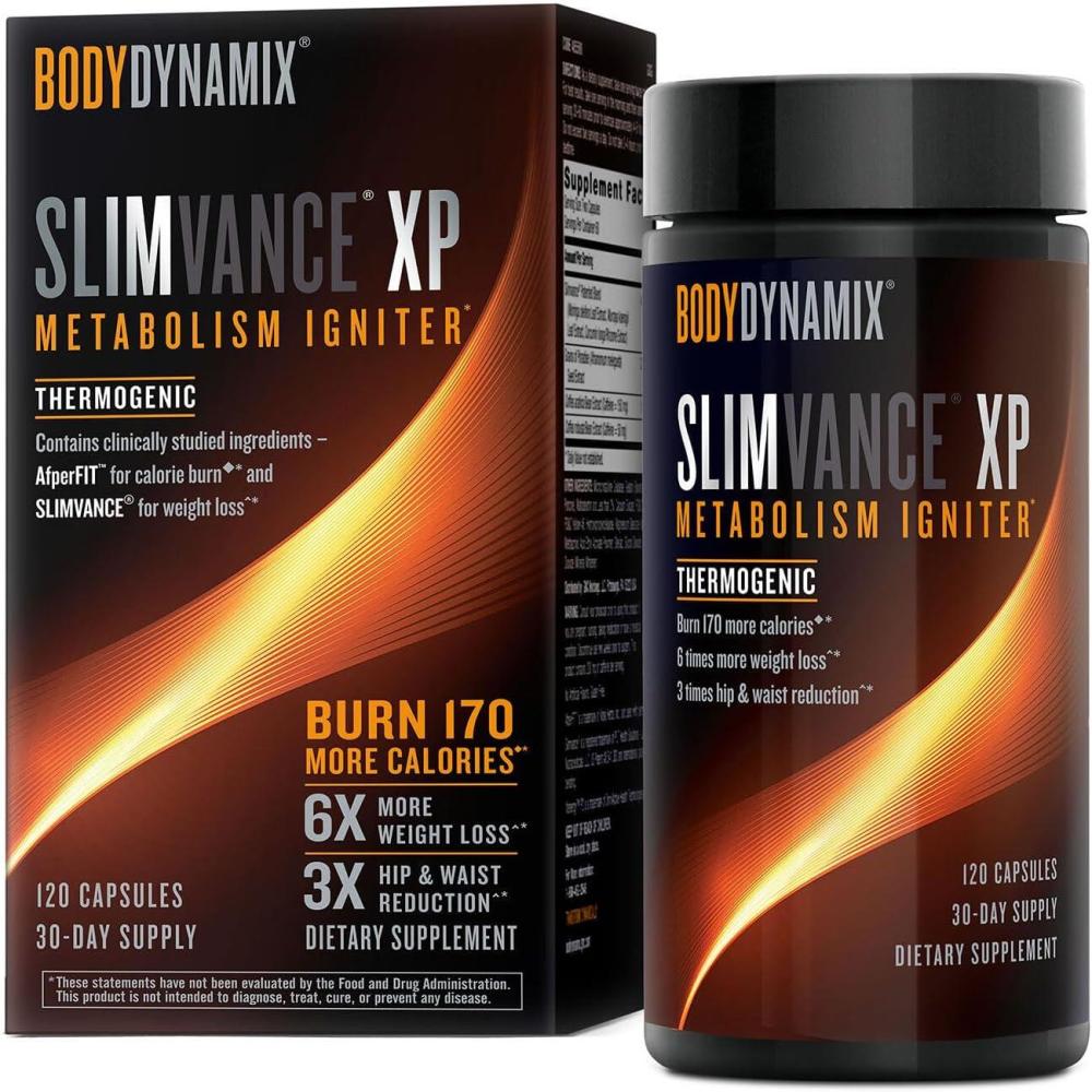 imageSlimvance XP Metabolism Igniter Botanical Diet Support Advanced Thermogenic Burn More Calories Weight amp Fat Loss Energy Focus for Men amp Women Proven Ingredients amp Caffeine 120 Count 30 SVG
