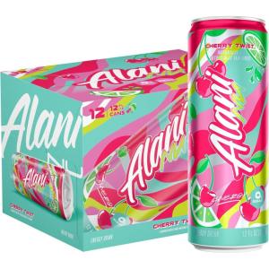 Alani Nu JUICY PEACH, Sugar Free, Low Calorie Energy Drinks, 200mg Caffeine, Biotin, B Vitamins, Zero Sugar, 10 Calories, 12 Fl Oz Cans, 12 Pack(Cherry Twist)