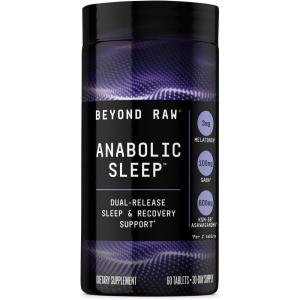 BEYOND RAW Anabolic Sleep, Duel-Release Stress, Sleep, & Recovery Support, 60 Count