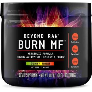 BEYOND RAW Burn MF, Metabolic Formula, Thermo Activator, Supports Energy and Focus, Gummy Worm, 30 Servings