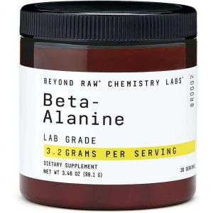 BEYOND RAW Chemistry Labs Beta-Alanine Powder, Increases Workout Performance and Decreases Muscle Soreness, 30 Servings