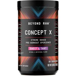 BEYOND RAW Concept X, Clinically Dosed Pre-Workout Powder, Contains Caffeine, L-Citrulline, Creatine, and Beta-Alanine, Orange Mango, 20 Servings(Sweet and Tart)