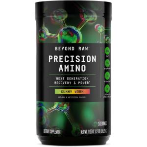 BEYOND RAW Precision Amino | Recovery & Power Amino Acid Formula | Fuel Muscles | Enhance Hydration | Gummy Worm | 25 Servings
