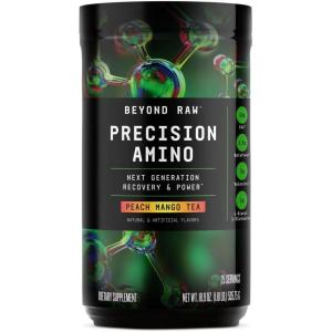 BEYOND RAW Precision Amino | Recovery & Power Amino Acid Formula | Fuel Muscles | Enhance Hydration | Peach Mango Tea | 25 Servings