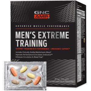 GNC AMP Men’s Extreme Training Vitapak Program, 5 Products in 1, Convenient Vitamin Pack for Performance & Endurance, Adult Multivitamin, Proven Ingredients, Caffeine, Nitric Oxide, 30 Day Supply(30 Count (Pack of 1))