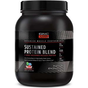 GNC AMP Sustained Protein Blend – Cinnamon Toast (28 Servings)(Fruity Crisps)