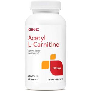 GNC Acetyl-L-Carnitine 500mg, Supports Positive Mood Balance, 60 Count