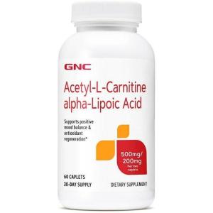 GNC Acetyl-L-Carnitine Alpha-Lipoic Acid 500mg, Supports Positive Mood Balance, 60 Count