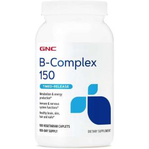 GNC B-Complex 150, Metabolism & Energy Production, Timed-Release, 100 Count