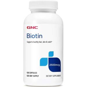 GNC Biotin 2500mcg Supplement, Supports Healthy Hair, Skin and Nails, 120 Servings(120 Count (Pack of 1))