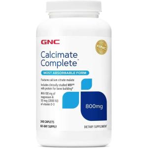 GNC Calcium Complete 800mg Supplement, Supports Bone Density, Enhances Calcium Absorption, 60 Servings