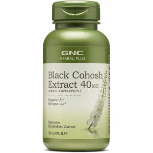 GNC Herbal Plus Black Cohosh Extract 40mg Supplement, Vegetarian, Support for Menopause, 100 Servings