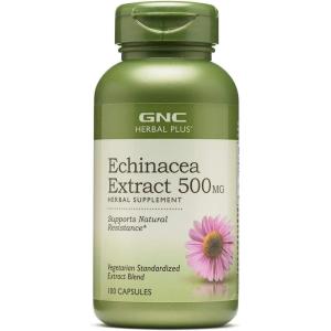 GNC Herbal Plus Echinacea Extract 500mg Supplement, Vegetarian, Supports Natural Resistance, 100 Servings(100 Count (Pack of 1))