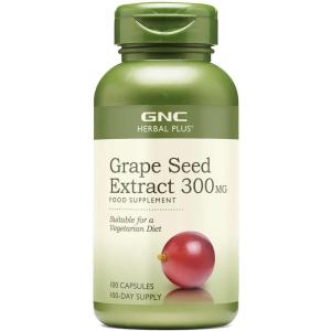 GNC Herbal Plus Grape Seed Extract 300mg Supplement, Vegetarian, 100 Servings(1)