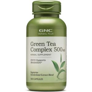 GNC Herbal Plus Green Tea Complex 500mg Supplement, Vegetarian, Supports Metabolism, 100 Servings