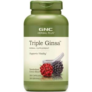 GNC Herbal Plus Triple Ginsa Supplement, Supports Vitality, 100 Servings(200 Count (Pack of 1))