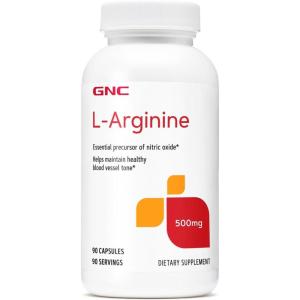 GNC L Arginine 500mg Supplement, Supports Healthy Blood Vessel Tone, 90 Servings(90 Count (Pack of 1))