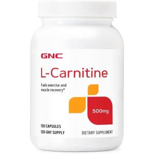 GNC L-Carnitine 500mg, Helps Metabolize Long-Chain Fatty Acids, 60 Capsules(120 Count (Pack of 1))