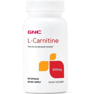 GNC L-Carnitine 500mg, Helps Metabolize Long-Chain Fatty Acids, 60 Capsules(60 Count (Pack of 1))