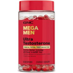 GNC Mega Men Ultra Testosterone, Free & Total Test Booster, 120 Count