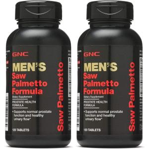 GNC Men’s Saw Palmetto Formula, 120 Tablets, Supports Normal Prostate Function(120 Count (Pack of 2))
