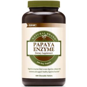 GNC Natural Brand Papaya Enzyme, 600 chewable Tablets