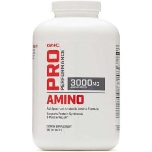 GNC Pro Performance Amino 3000mg, 240 Softgels, Supports Protein Synthesis and Muscle Repair(240 Count (Pack of 1))