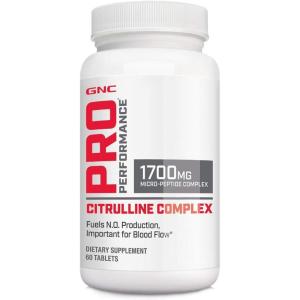 GNC Pro Performance Citrulline Complex 1700mg, 60 Tablets, Fuels Nitric Oxide Production for Healthy Blood Flow