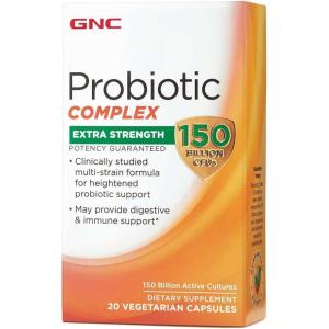 GNC Probiotic Complex Extra Strength with 150 Billion CFUs, 20 Capsules, Daily Probiotic Support