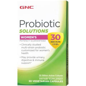 GNC Probiotic Solutions Women’s with 30 Billion CFUs, Clinically Studied Multi-Strain for Women, Supports Digestive and Immune Health, Vegetarian, 30 Capsules