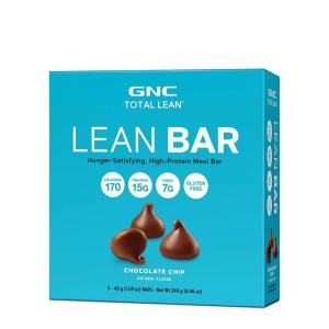 GNC Total Lean Layered Lean Bar| Hunger Satisfying – High Protein Snack Bar | Peanut Butter Pie – 9 Bars(Chocolate Chip)