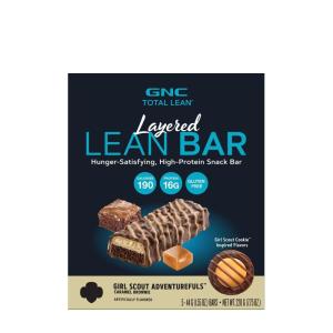 GNC Total Lean Layered Lean Bar| Hunger Satisfying – High Protein Snack Bar | Peanut Butter Pie – 9 Bars(Girl Scout Adventurefuls Caramel Brownie)