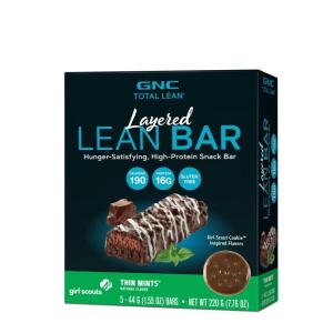 GNC Total Lean Layered Lean Bar| Hunger Satisfying – High Protein Snack Bar | Peanut Butter Pie – 9 Bars(Girl Scout Thin Mints)